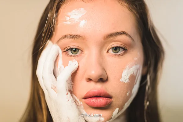 Boudoir photography with colorful body paint and glitter